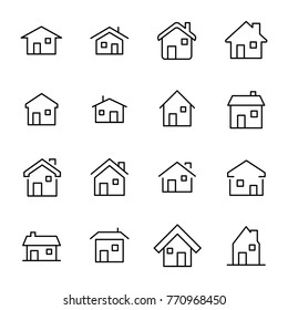 Simple set of home related outline icons. Elements for mobile concept and web apps. Thin line vector icons for website design and development, app development. Premium pack.