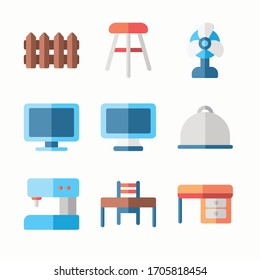 
Simple Set Home Stuff Vector Color Icons
