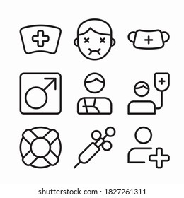 Iconos de color de los vectores hospitalarios simples. Color con trazo editable