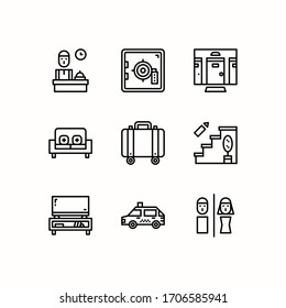 Simple Set of Hotel Related Vector Line Icons