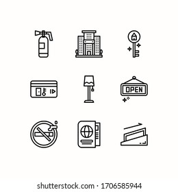 Simple Set of Hotel Related Vector Line Icons