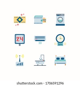 Simple Set of Hotel Related Vector Flat Icons