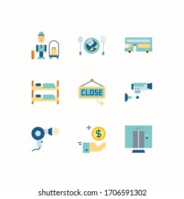 Simple Set of Hotel Related Vector Flat Icons
