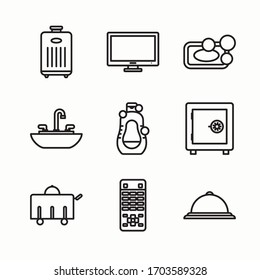 
Simple Set Hotel Service Vector line Icons. Line with Editable stroke