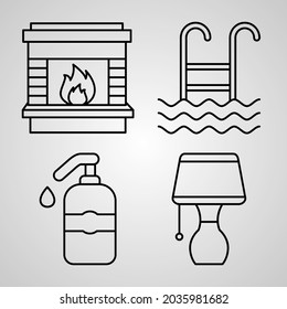 Simple Set of Hotel Vector Line Icons
