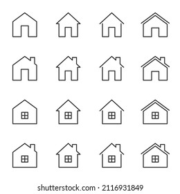 Simple set of House and home vector line icons. Editable stroke.