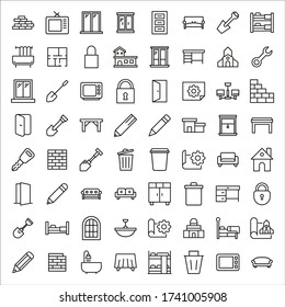 Sencillo conjunto de modernos iconos de línea delgada. Diseño de moda. Paquete de iconos de trazo. Ilustración vectorial aislada en un fondo blanco. Símbolos de calidad premium.