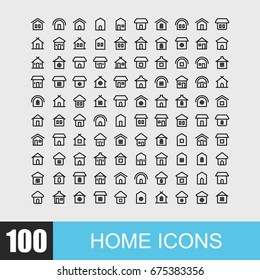Simple Set of House Related Vector Line Icons. Contains such Icons as Home, Real Estate, Building, Cottage, Live and more.