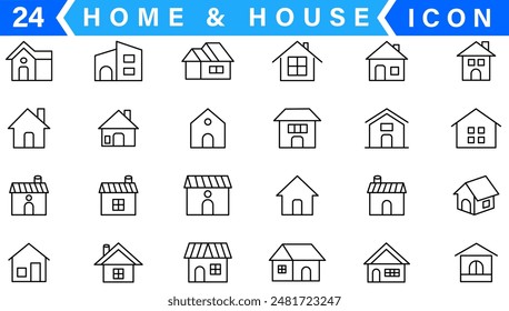 simple set of house renovation construction icon vector home and building property fix repair symbol illustration outline design for web and app