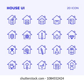 Simple set of house User interface vector line icons
