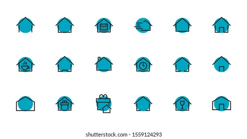 Simple set of houses icon color editable template Contains icons such as home calendar, coffee house and other vector signs isolated on white background for graphic and web design 48x48 pixels perfect