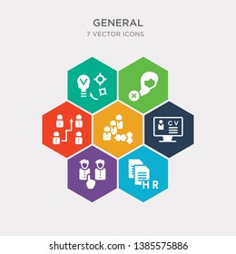 simple set of hr policies, hr services, hr software, solutions icons, contains such as icons strategy, impeachment, implementation and more. 64x64 pixel perfect. infographics vector