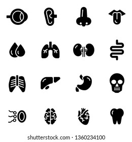 Simple set of human anatomy related solid icons