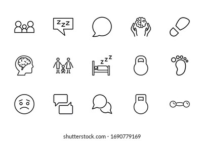 Simple set of human icons in trendy line style. Modern vector symbols, isolated on a white background. Linear pictogram pack. Line icons collection for web apps and mobile concept.