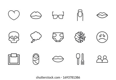 Simple set of human icons in trendy line style. Modern vector symbols, isolated on a white background. Linear pictogram pack. Line icons collection for web apps and mobile concept.