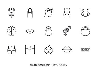 Simple set of human icons in trendy line style. Modern vector symbols, isolated on a white background. Linear pictogram pack. Line icons collection for web apps and mobile concept.