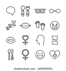Simple conjunto de iconos humanos en estilo de línea de moda. Símbolos vectoriales modernos, aislados en un fondo blanco. Envase para pictogramas lineales. Colección de iconos de línea para aplicaciones web y concepto móvil.