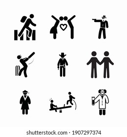 Simple Set Humans Vector line Icons