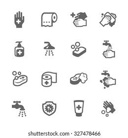 Simple Set Hygiene of Fight Related Vector Icons for Your Design.