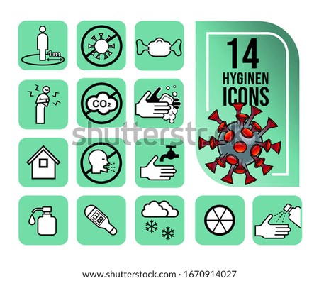Simple Set of Hygiene Related Vector icons for CORONA VIRUS . Contains Symptoms prevention points such as, Staying at home, Washing Hands, Hygiene Mask and more. Editable Stroke.