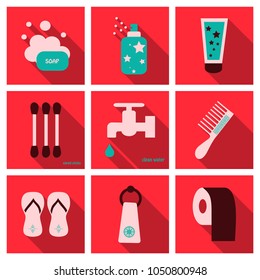 Simple Set of Hygiene Vector Icons. Contains such Icons as Washing Hands, Shower, Antibacterial Soap and more.Editable Stroke.