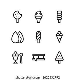 Simple Set of Ice Cream Related Vector Line Icons