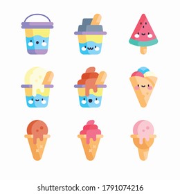 Simple Set Ice Cream Shop Vector Color Icons. Color with Editable stroke
