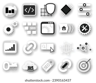 simple set icon illustration style flat
