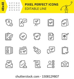 Simple Set Of Icons For Approval Process In Business And Marking Various Milestones As Passed.