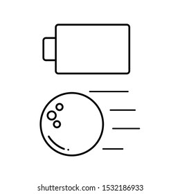 A simple set of icons, the battery and the bowling ball