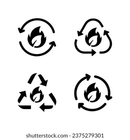 Simple Set icons of Biogas. Renewable energy and green environment. 