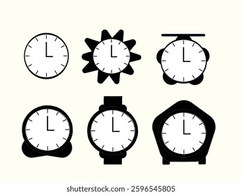 a simple set of icons of clocks (vector)