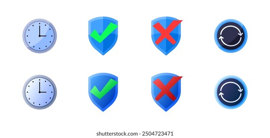 Simple set icons. Flat style. Vector icons.