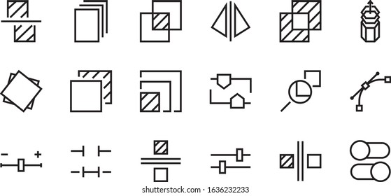 A simple set of image editing related vector line icons. Contains icons such as crop, copy, scale, rotate and more. Editable stroke. 48x48 Pixel Perfect. On white background.