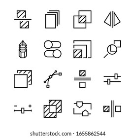 A simple set of image editing related vector line icons. Contains icons such as crop, copy, scale, rotate and more. Editable stroke. 48x48 Pixel Perfect. On white background.