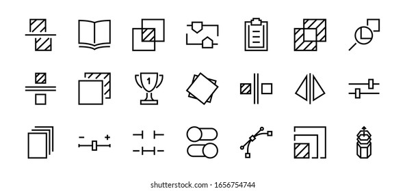 A simple set of image editing related vector line icons. Contains icons such as crop, copy, scale, rotate and more. Editable stroke. 48x48 Pixel Perfect. On white background.