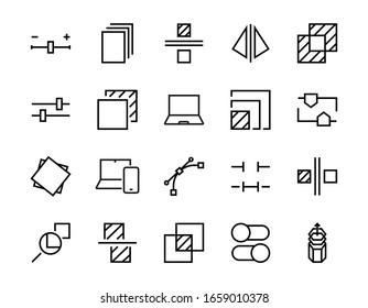A simple set of image editing related vector line icons. Contains icons such as crop, copy, scale, rotate and more. Editable stroke. 48x48 Pixel Perfect. On white background.