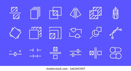 A simple set of image editing related vector line icons. Contains icons such as crop, copy, scale, rotate and more. Editable stroke. 48x48 Pixel Perfect. On white background.