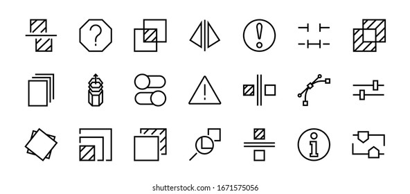 A simple set of image editing related vector line icons. Contains icons such as crop, copy, scale, rotate and more. Editable stroke. 48x48 Pixel Perfect. On white background.