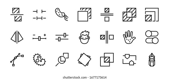 A simple set of image editing related vector line icons. Contains icons such as crop, copy, scale, rotate and more. Editable stroke. 48x48 Pixel Perfect. On white background.