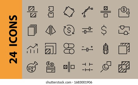 Un simple conjunto de iconos de línea vectorial relacionados con la edición de imágenes. Contiene iconos como recorte, copia, escala, rotación y más. Trazo editable. 48x48 Pixel Perfecto. Sobre fondo blanco.