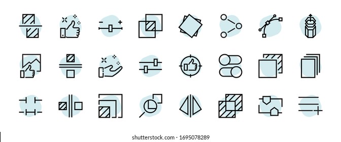 A simple set of image editing related vector line icons. Contains icons such as crop, copy, scale, rotate and more. Editable stroke. 48x48 Pixel Perfect. On white background.