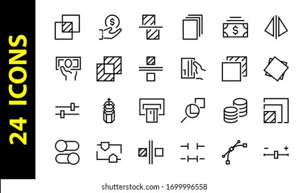 A simple set of image editing related vector line icons. Contains icons such as crop, copy, scale, rotate and more. Editable stroke. 48x48 Pixel Perfect. On white background.