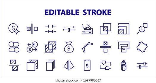 A simple set of image editing related vector line icons. Contains icons such as crop, copy, scale, rotate and more. Editable stroke. 48x48 Pixel Perfect. On white background.