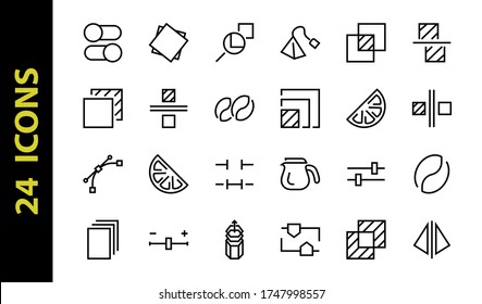 A simple set of image editing related vector line icons. Contains icons such as crop, copy, scale, rotate and more. Editable stroke. 48x48 Pixel Perfect. On white background.