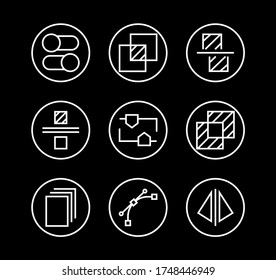 A simple set of image editing related vector line icons. Contains icons such as crop, copy, scale, rotate and more. Editable stroke. 48x48 Pixel Perfect. On white background.