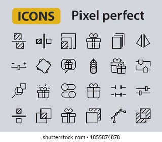 A simple set of image editing related vector line icons. Contains icons such as crop, copy, scale, rotate and more. Editable stroke. 48x48 Pixel Perfect. On white background.