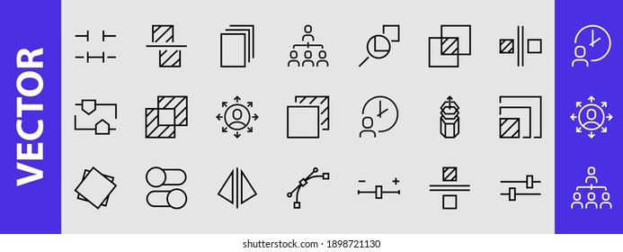 A simple set of image editing related vector line icons. Contains icons such as crop, copy, scale, rotate and more. Editable stroke. 48x48 Pixel Perfect. On white background.