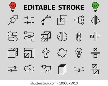 A simple set of image editing related vector line icons. Contains icons such as crop, copy, scale, rotate and more. Editable stroke. 48x48 Pixel Perfect. On white background.