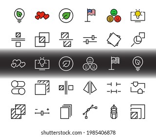 A simple set of image editing related vector line icons. Contains icons such as crop, copy, scale, rotate and more. Editable stroke. 48x48 Pixel Perfect. On white background.